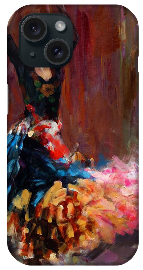Jazz iPhone Case featuring the painting Flamenco 50 by Maryam Mughal
