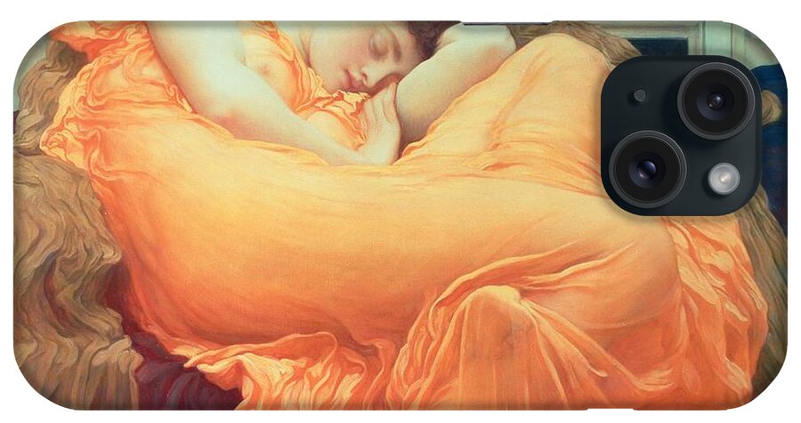 Breast iPhone Case featuring the painting Flaming June by Frederic Leighton