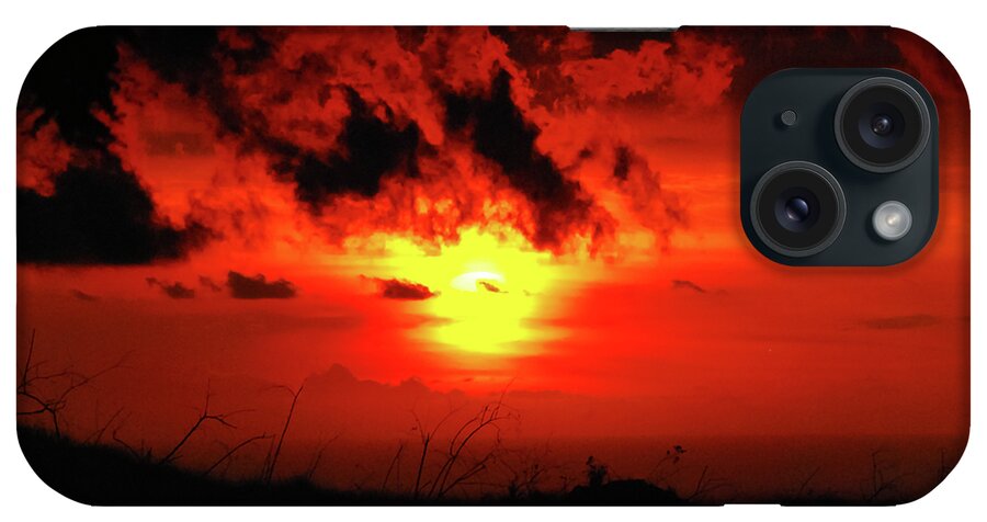 Warmth iPhone Case featuring the photograph Flaming Sunset by Christi Kraft