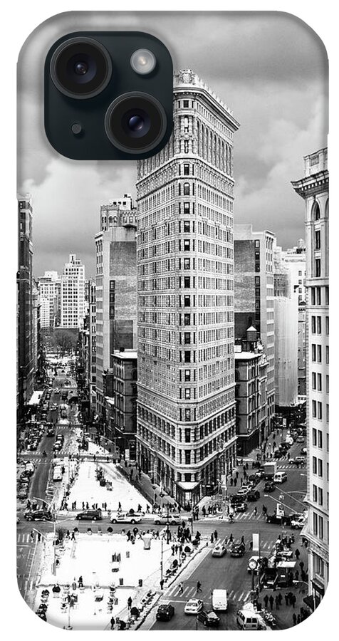 People iPhone Case featuring the photograph Flatiron Building by Ozgur Donmaz
