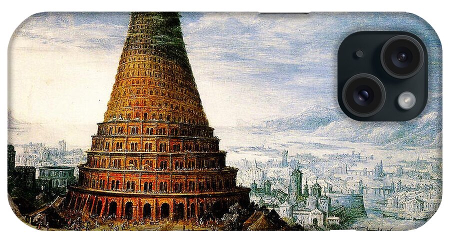 Flemish The Tower Of Babel Baroque iPhone Case featuring the painting Flemish The Tower of Babel Baroque by MotionAge Designs
