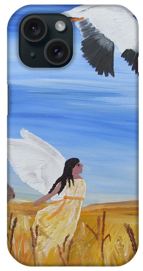 Snow Goose iPhone Case featuring the painting Flight by Susan Voidets