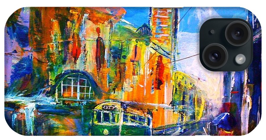 Painting iPhone Case featuring the painting Flinders Street - original sold by Therese Alcorn