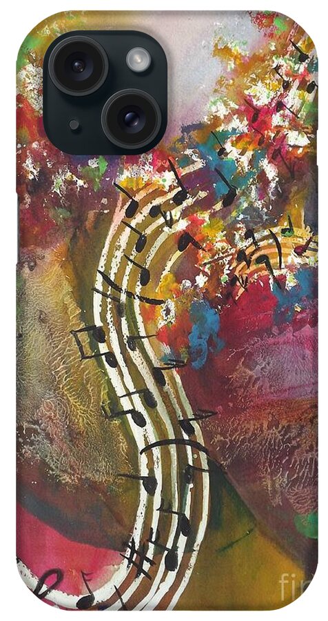 Music iPhone Case featuring the painting Floral Notes by Carol Losinski Naylor