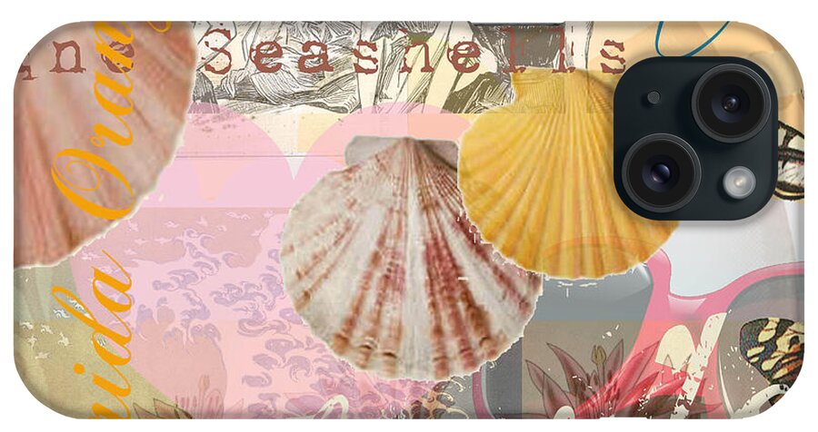 Doodlefly iPhone Case featuring the digital art Florida Seashells Collage by Mary Hubley