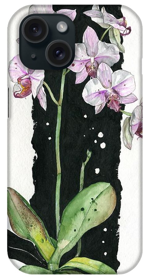 Art iPhone Case featuring the painting Flower ORCHID 02 Elena Yakubovich by Elena Daniel Yakubovich