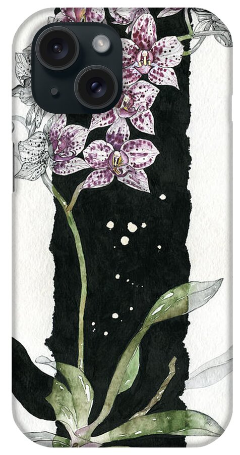 Art iPhone Case featuring the painting Flower ORCHID 04 Elena Yakubovich by Elena Daniel Yakubovich