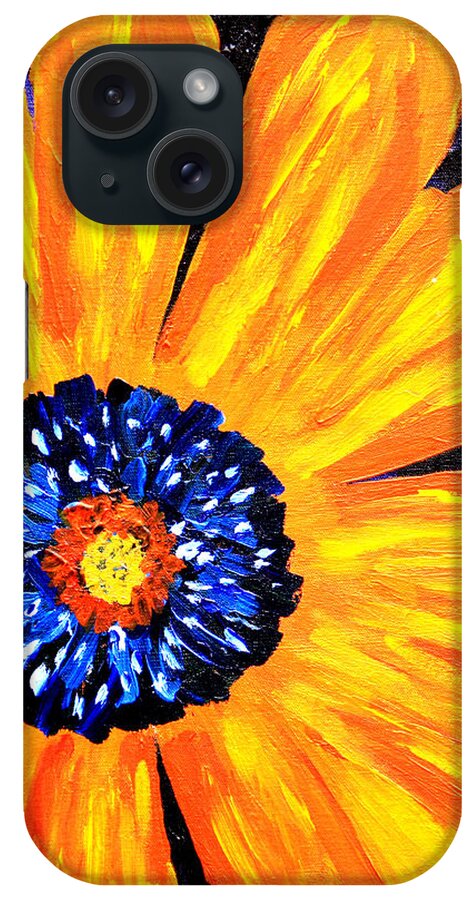 Yellow iPhone Case featuring the painting Flower Power 2 by Paul Anderson