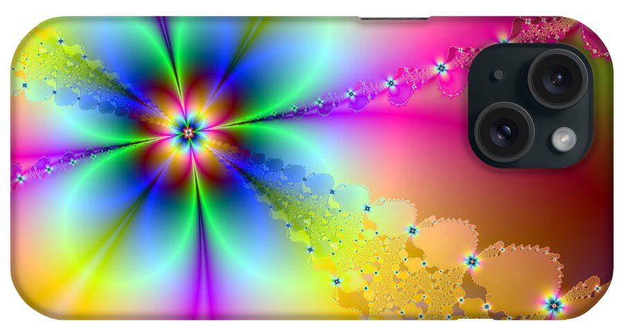 Artwork iPhone Case featuring the digital art Flower Power by Dianne Phelps