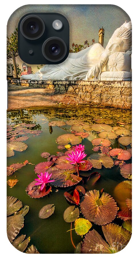 Khao Takiab Temple iPhone Case featuring the photograph Flowers and Buddha by Adrian Evans