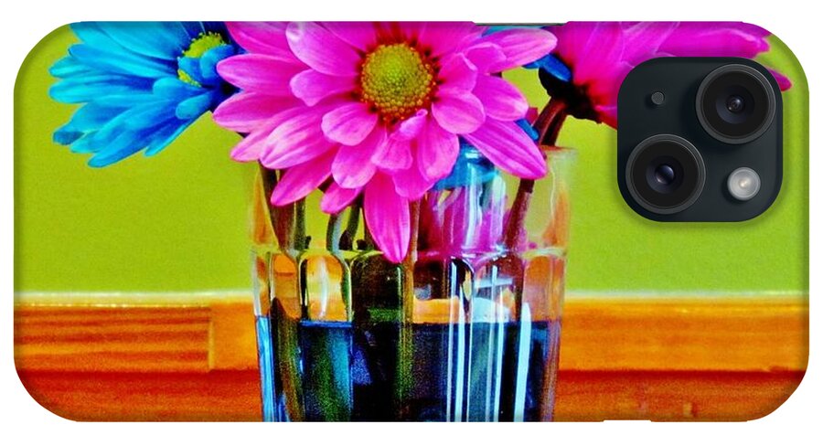 Gerbera iPhone Case featuring the photograph Flowers In Vase by Cynthia Guinn