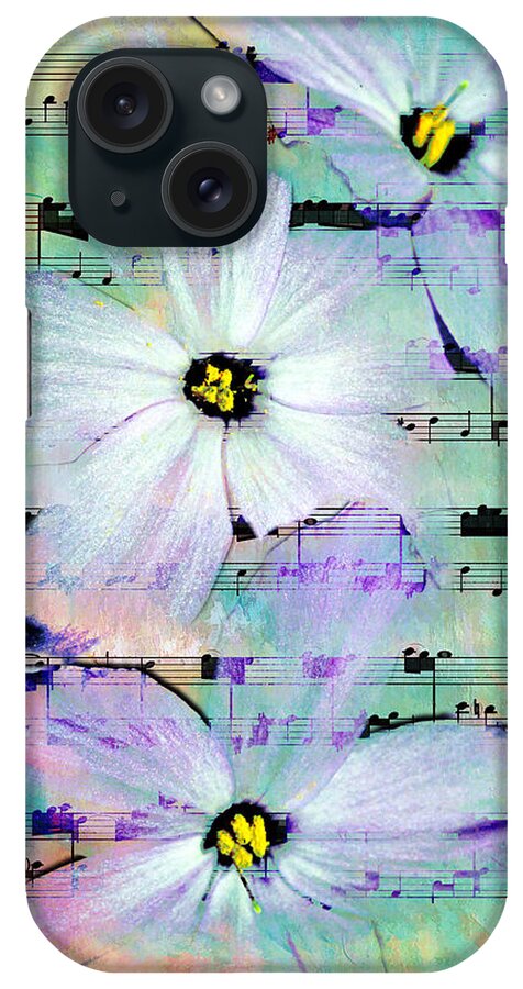 Music iPhone Case featuring the digital art Flowers Sing In D by Frank Bright