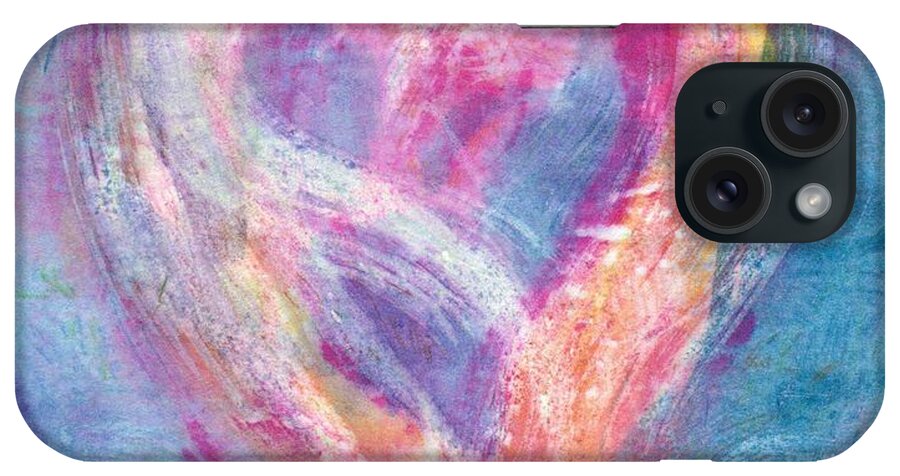 Heart iPhone Case featuring the mixed media Flowing Heart by Lorraine Mullett
