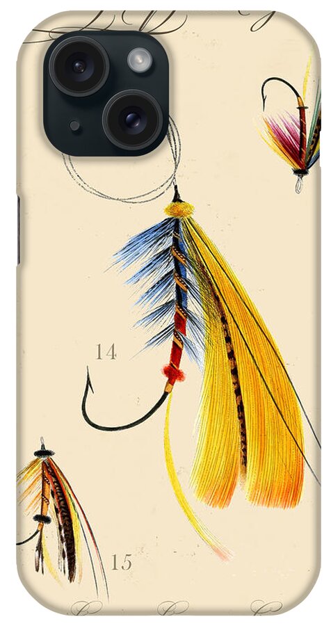 Casting Flies iPhone Case featuring the digital art Fly Fishing-JP2098 by Jean Plout