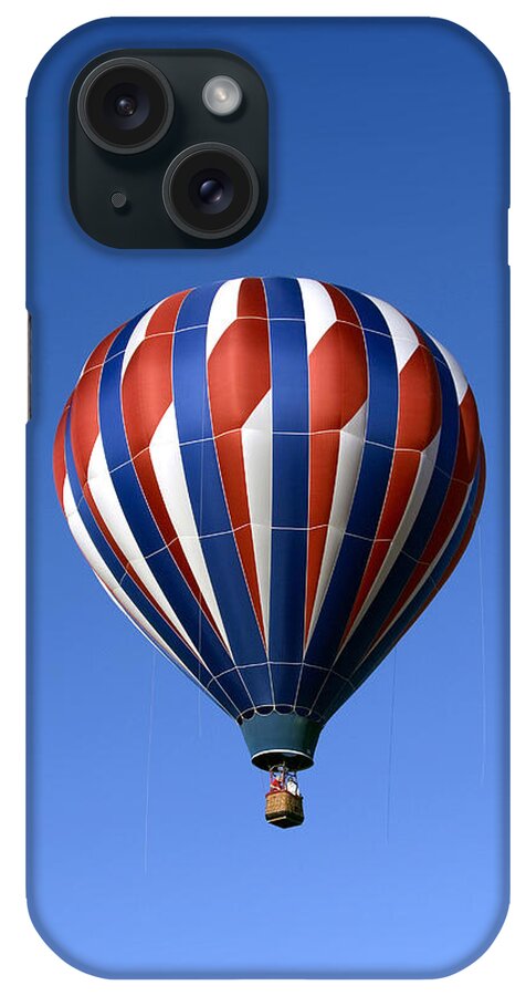Balloon iPhone Case featuring the photograph Flying The Red White and Blue iPhone Case by Gene Walls