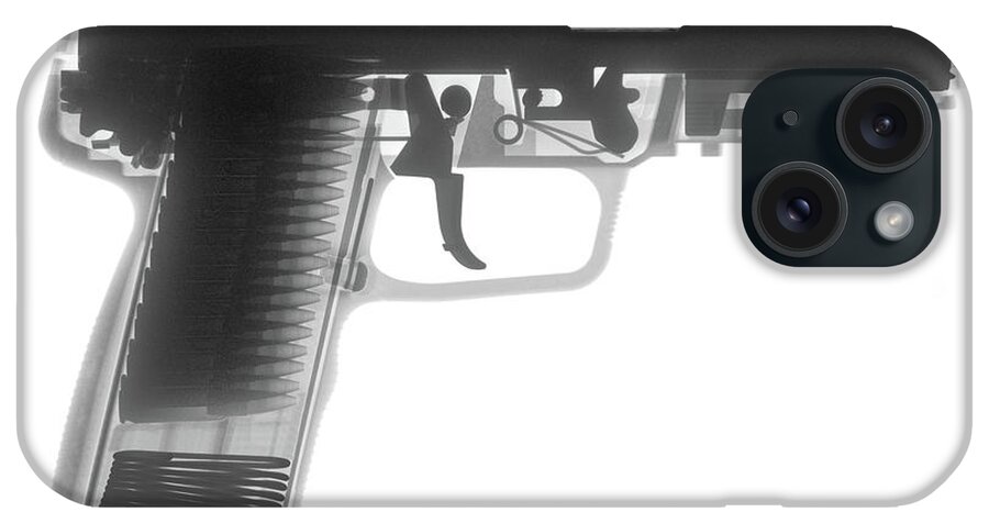 Gun Collectible iPhone Case featuring the photograph FN 57 Hand Gun X-Ray Photograph by Ray Gunz