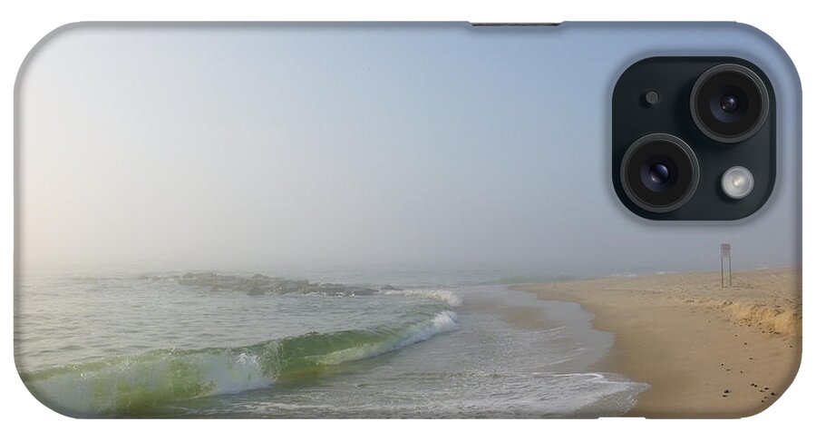 Waves iPhone Case featuring the photograph Fog and blue sky 2 by Ellen Paull