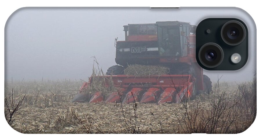 Corn iPhone Case featuring the photograph Fog Closes in on the Farm by Carol Senske