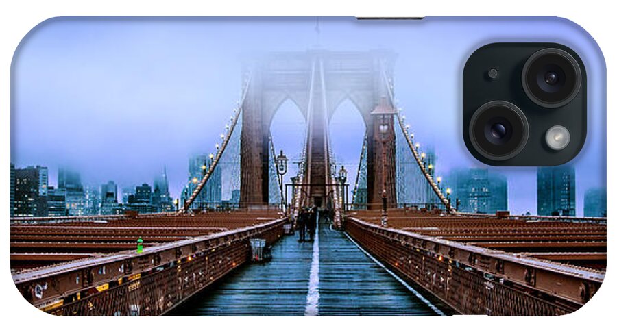 Brooklyn Bridge iPhone Case featuring the photograph Fog Over The Brooklyn by Az Jackson