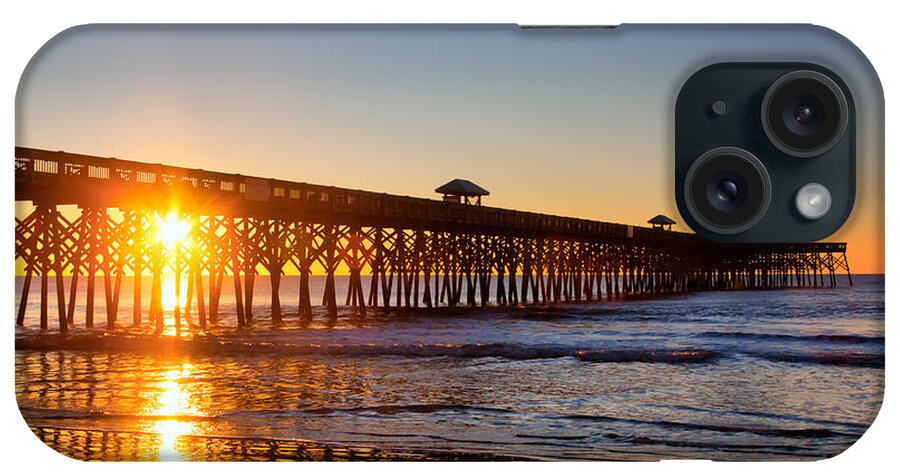 Ocean iPhone Case featuring the photograph Folly Beach Pier at Sunrise by Lynne Jenkins