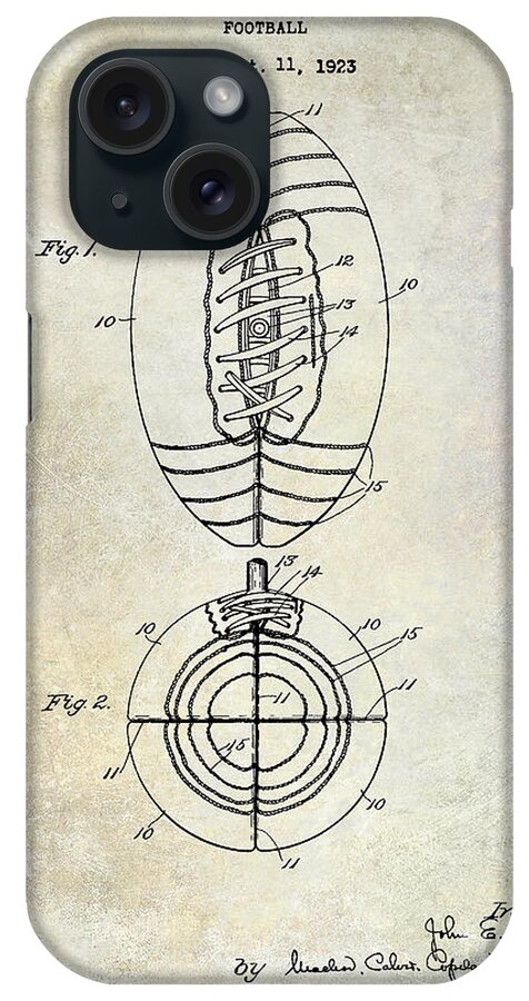 Football Patent iPhone Case featuring the photograph 1925 Football Patent Drawing by Jon Neidert