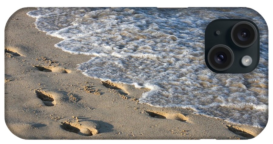 Beach iPhone Case featuring the photograph Footprints in the Sand by Jayne Carney