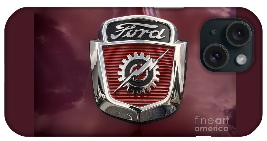 Ford F100 Hood Logo iPhone Case featuring the photograph Ford F100 Hood Logo by Arttography LLC