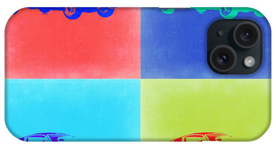 Ford Mustang iPhone Case featuring the painting Ford Mustang Pop Art 2 by Naxart Studio