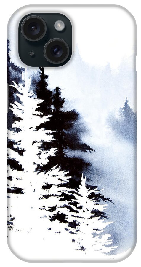 Forest Indigo iPhone Case featuring the painting Forest Indigo by Teresa Ascone