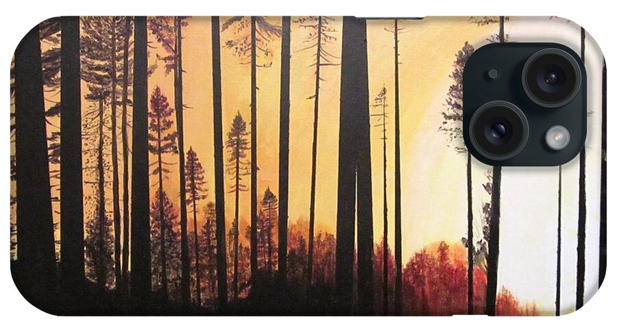 Forest iPhone Case featuring the painting Forest Sunrise by David Bartsch