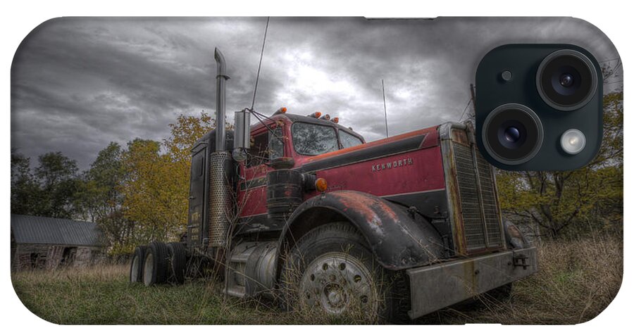 Semi iPhone Case featuring the photograph Forgotten Big Rig 2014 V2 by Aaron J Groen