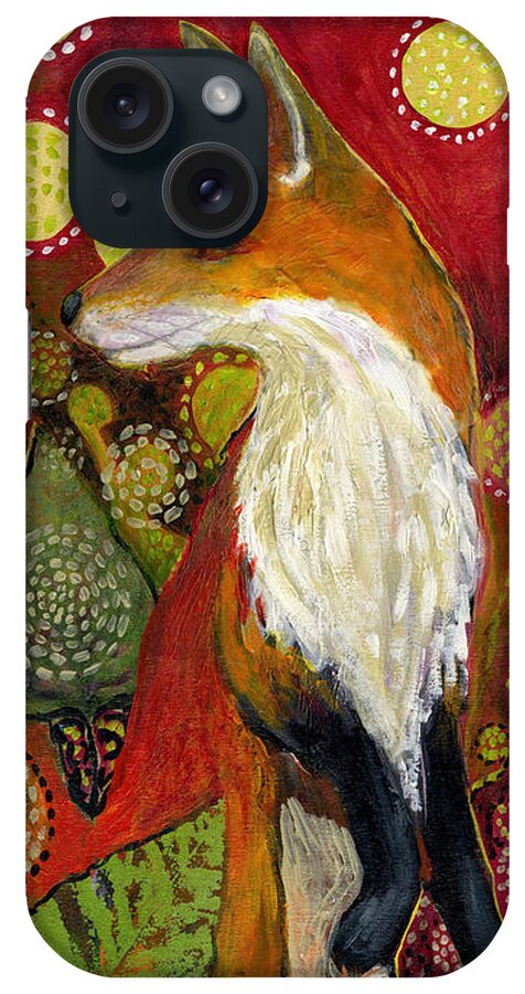 Fox iPhone Case featuring the painting Fox Listens by Jennifer Lommers