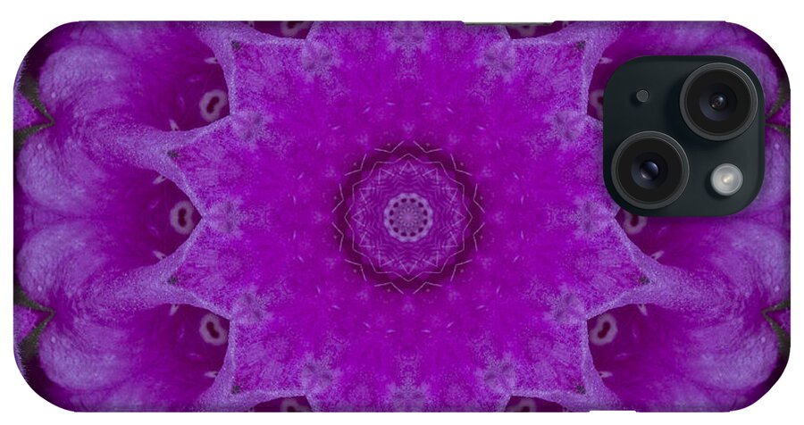 Foxglove iPhone Case featuring the photograph Foxglove Mandala Series Number 1 by Carrie Cranwill