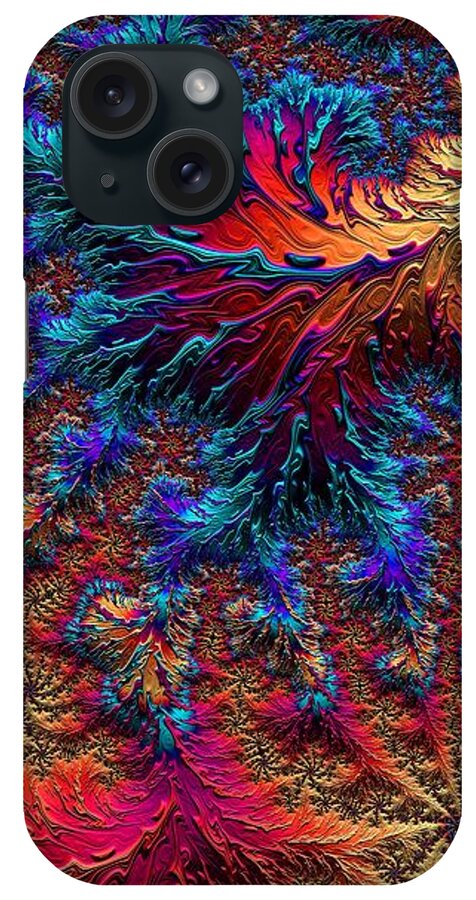 Surreal iPhone Case featuring the digital art Fractal Jewels Series - Beauty on Fire II by Susan Maxwell Schmidt