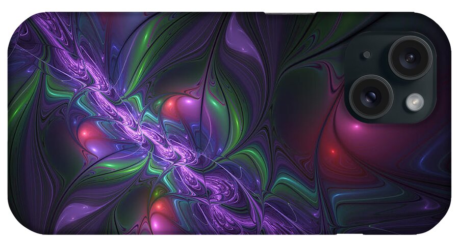 Digital Art iPhone Case featuring the digital art Fractal Purple Creek by Gabiw Art