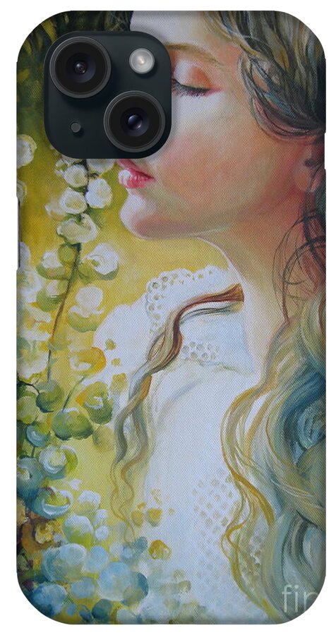 Portrait iPhone Case featuring the painting Fragrances by Elena Oleniuc