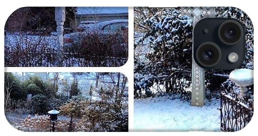 Garden iPhone Case featuring the photograph @framaticapp, #framatic #snow #garden by Teresa Mucha