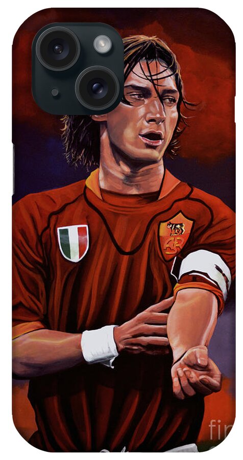 Francesco Totti iPhone Case featuring the painting Francesco Totti by Paul Meijering