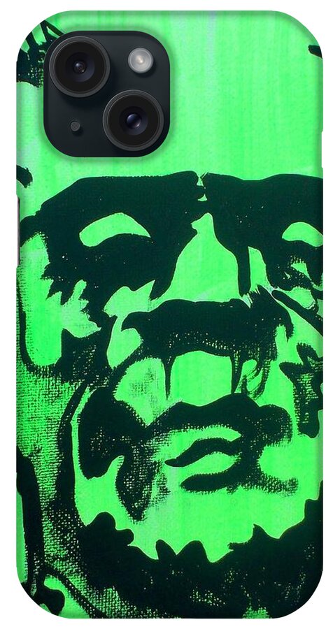 Frank iPhone Case featuring the painting Frankenstein by Marisela Mungia
