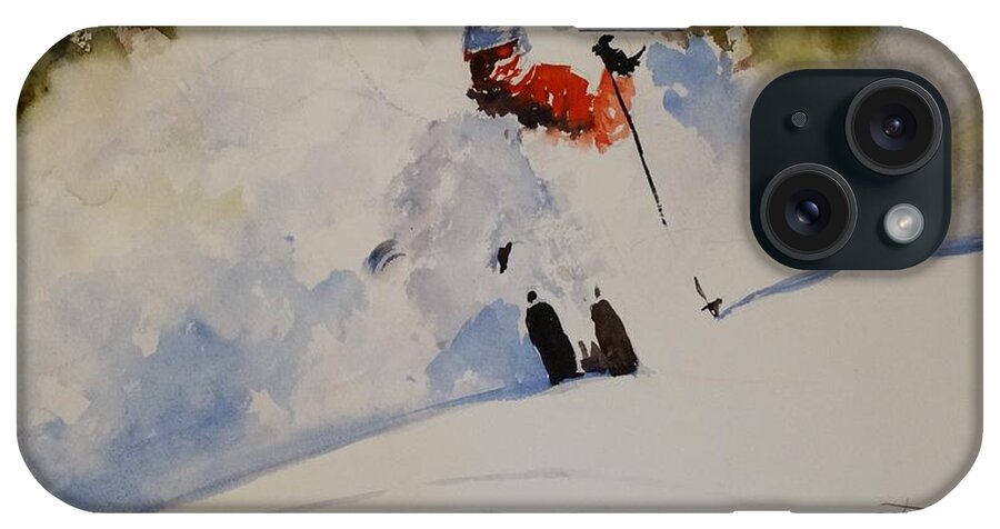 Snow iPhone Case featuring the painting Fresh Powder by Sandra Strohschein