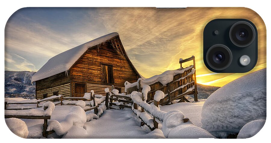 Steamboat Springs iPhone Case featuring the photograph Fresh Snow at the Barn by David Soldano