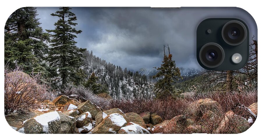 Fresh iPhone Case featuring the photograph Fresh Snow in Big Bear by Eddie Yerkish
