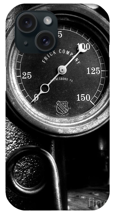 Frick Steam Gauge iPhone Case featuring the photograph Frick Company Steam Gauge by Michael Eingle