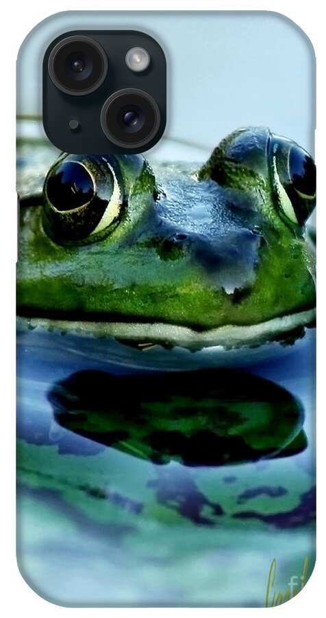 Nature Photography iPhone Case featuring the photograph Green Frog I Only Have Eyes For You Home Decor by Carol F Austin
