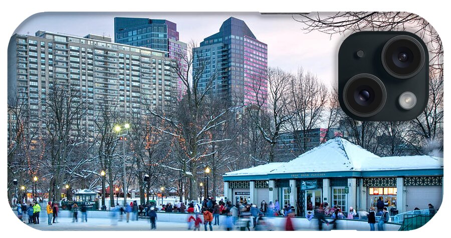 America iPhone Case featuring the photograph FrogPond Rink by Susan Cole Kelly