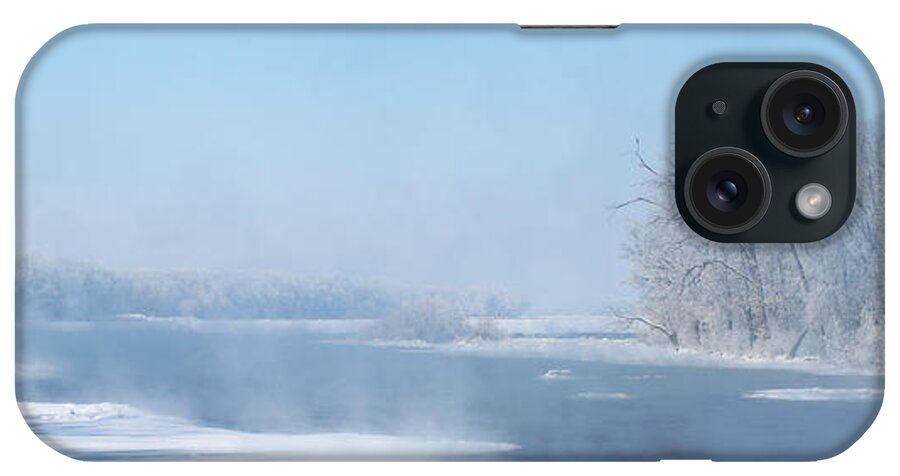 Frosty Morning iPhone Case featuring the photograph Frosty Morning on the Maumee River in Grand Rapids Panorama1 by Jack Schultz