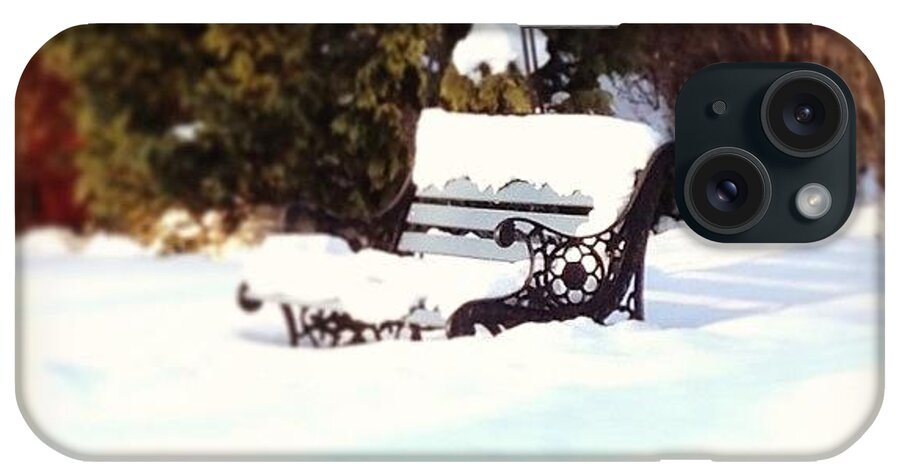  iPhone Case featuring the photograph Frozen Bench by Frank J Casella