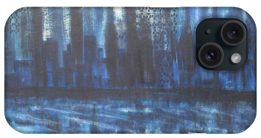 Oil Painting iPhone Case featuring the painting Frozen Skyline by Diane Pape