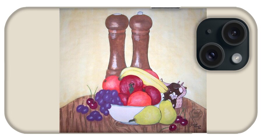 Fruit iPhone Case featuring the painting Fruit Table by Susan Turner Soulis