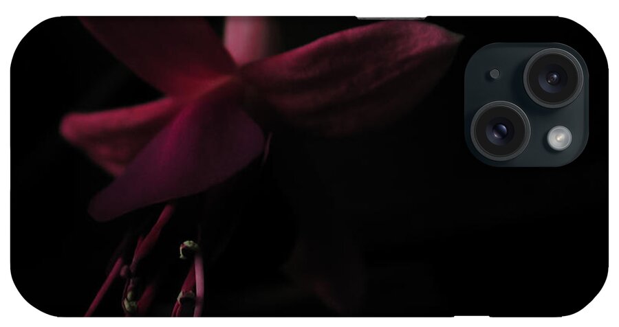 Fuchsia iPhone Case featuring the photograph Fuchsia Blossom Dark Close-up by Kathi Shotwell